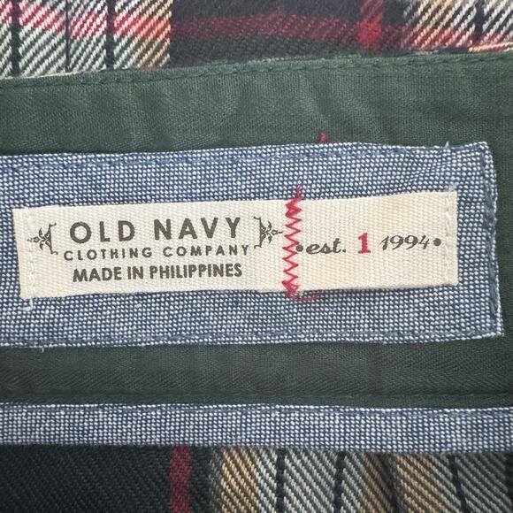 VTG Y2K 07 Old Navy Green Plaid Pleated Mini Skirt Sz 1 Academia Schoolgirl NEW - Picture 4 of 9